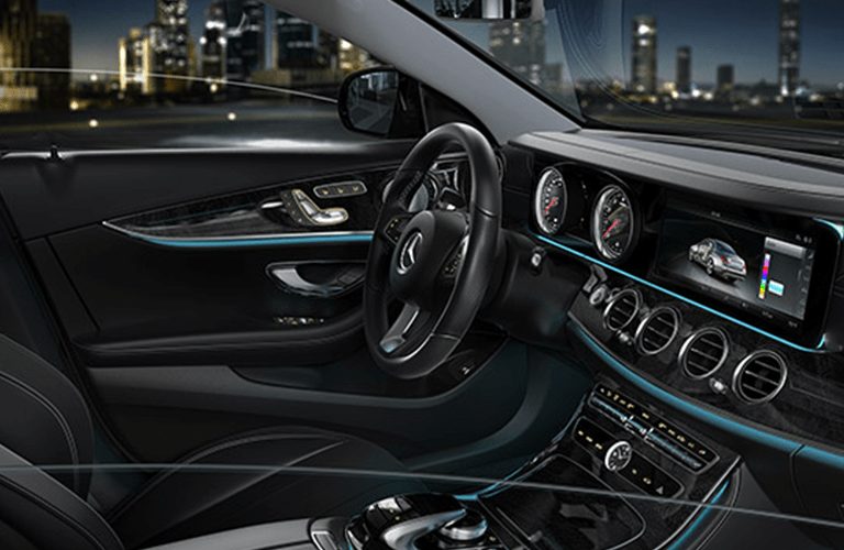 side view of the 2018 Mercedes-Benz E-Class steering wheel