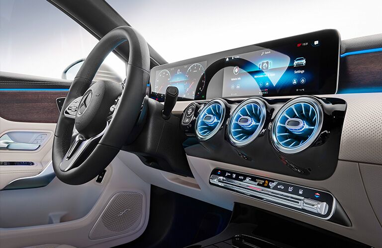 closeup of 2019 mercedes-benz a-class interior