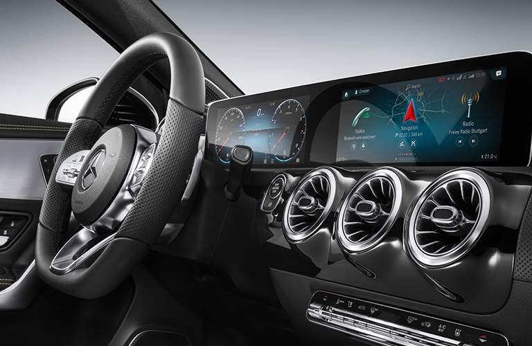 side view of the Mercedes-Benz User Experience Infotainment System in the new 2019 Mercedes-Benz A-Class