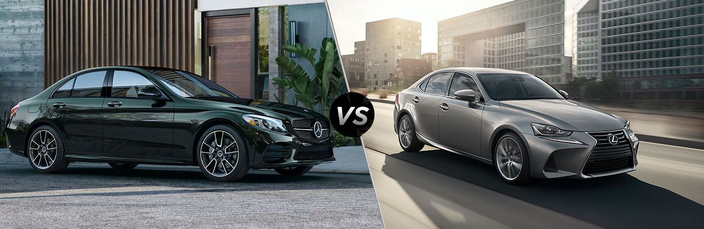 2019 Mercedes-Benz C-Class Vs. 2019 Lexus IS splitscreen comparison
