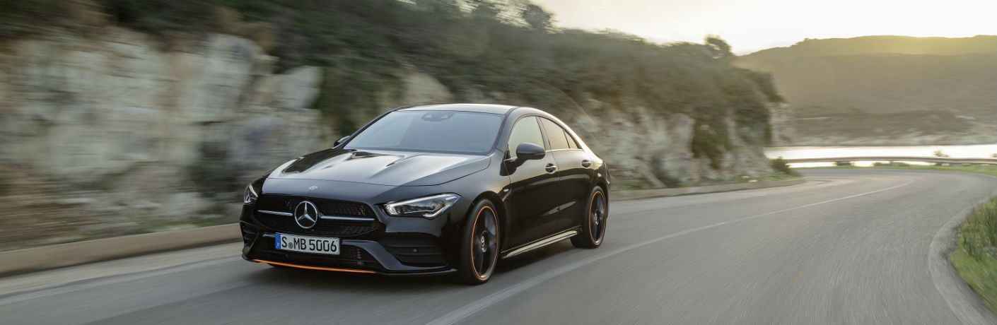 2020 Mercedes-Benz CLA driving on mountain highway