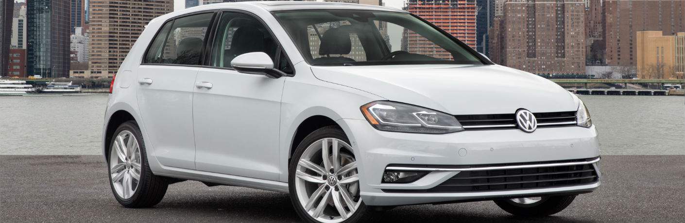 2018 Volkswagen Golf in Amherst, OH in white showing a front right quarter view