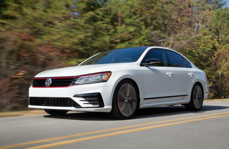 A front left quarter view of the new GT version of the 2018 Volkswagen Passat