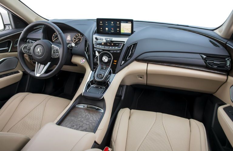 A photo of the front dashboard and all of the technology in the 2019 RDX.