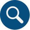Navy Blue Magnifying Glass Icon