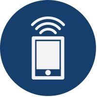 smartphone on a blue background