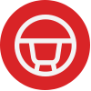 Red Steering Wheel Icon