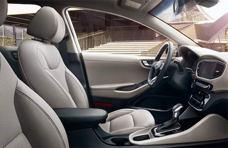 Interior front seats of the 2017 Hyundai Ioniq