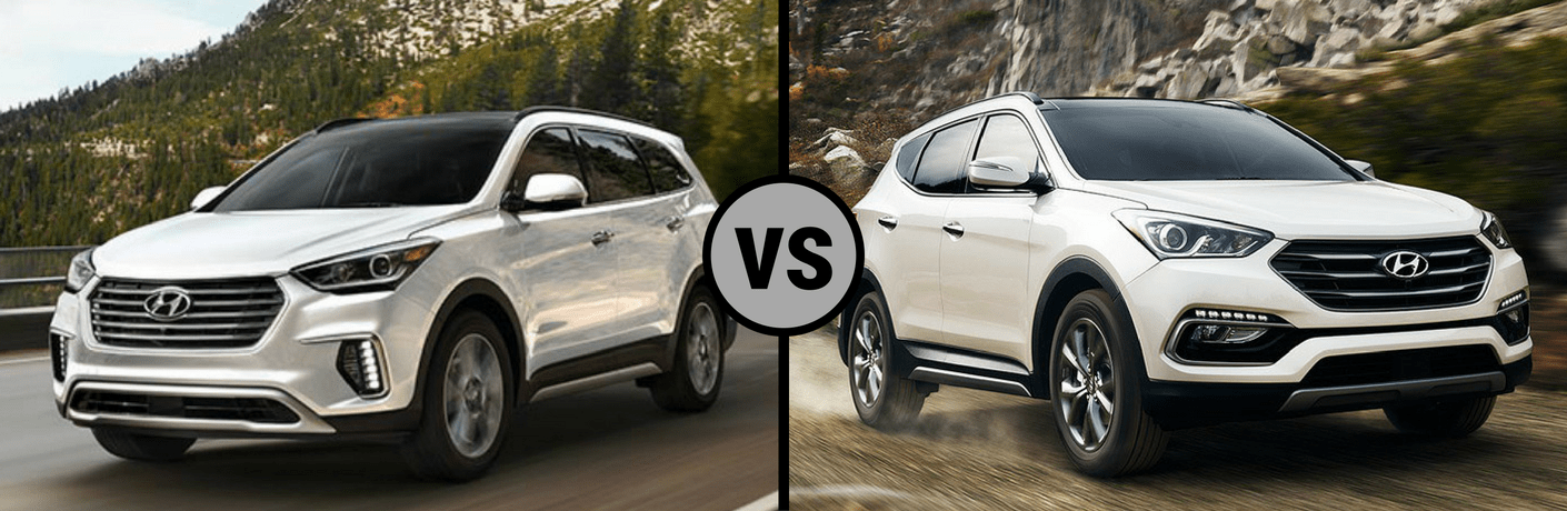 2017 Hyundai Santa Fe Vs Sport The 2017 Hyundai Santa Fe And Sport Are Two Por Highly Capable Suvs However With Just Reading Their Names It S Difficult To