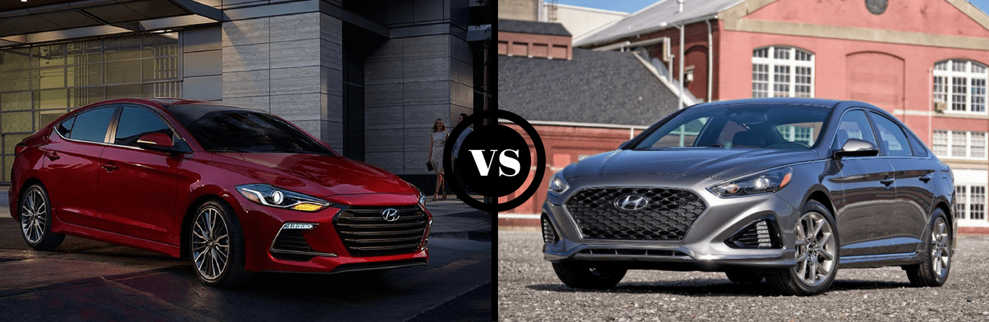 2018 Hyundai Elantra Vs Sonata Red 2018 Hyundai Elantra And Silver Sonata Side By