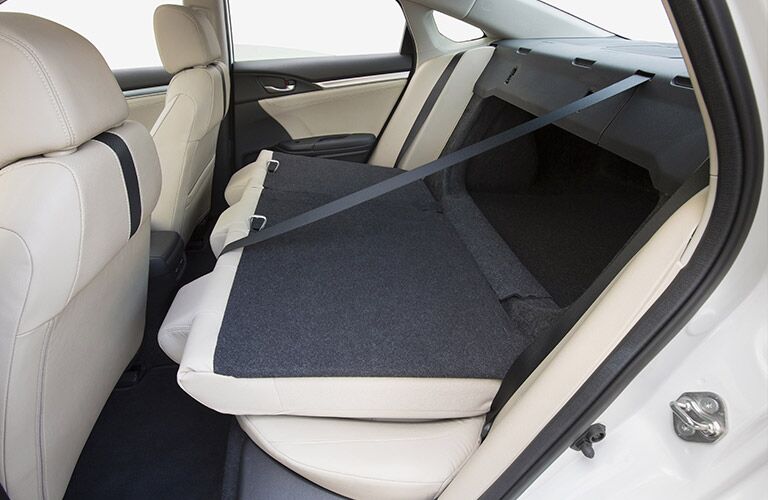 fold-down rear seats of the 2017 Honda Civic sedan