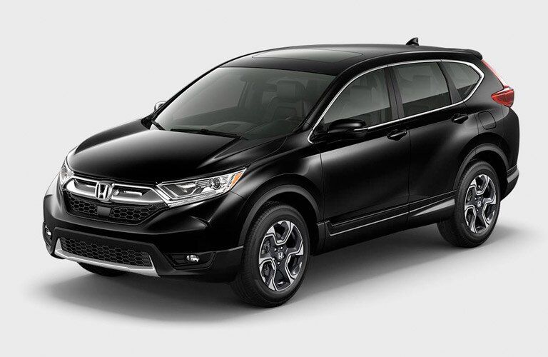 black 2017 Honda CR-V EX against a vague grey background