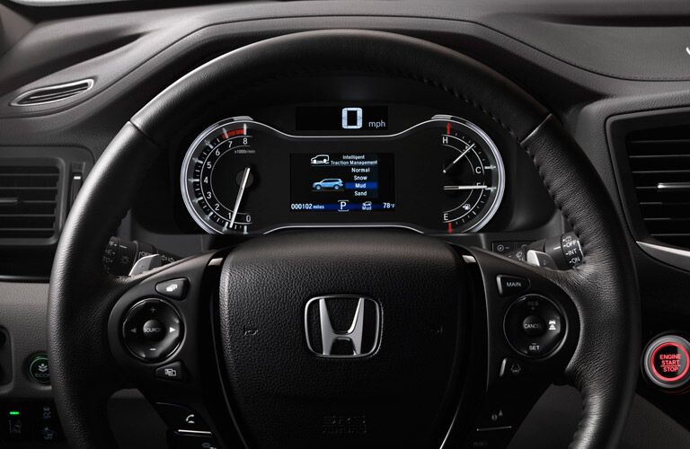 steering wheel of the 2017 Honda Pilot