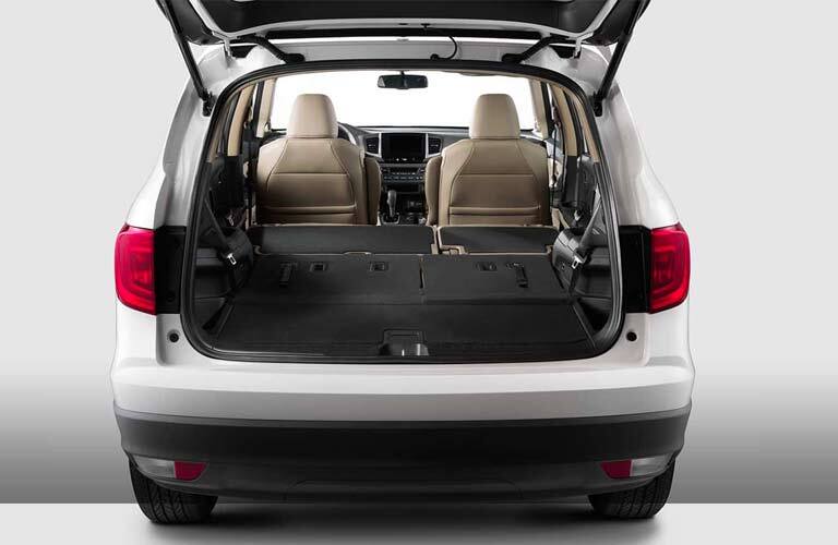 rear door and cargo area of the 2017 Honda Pilot LX