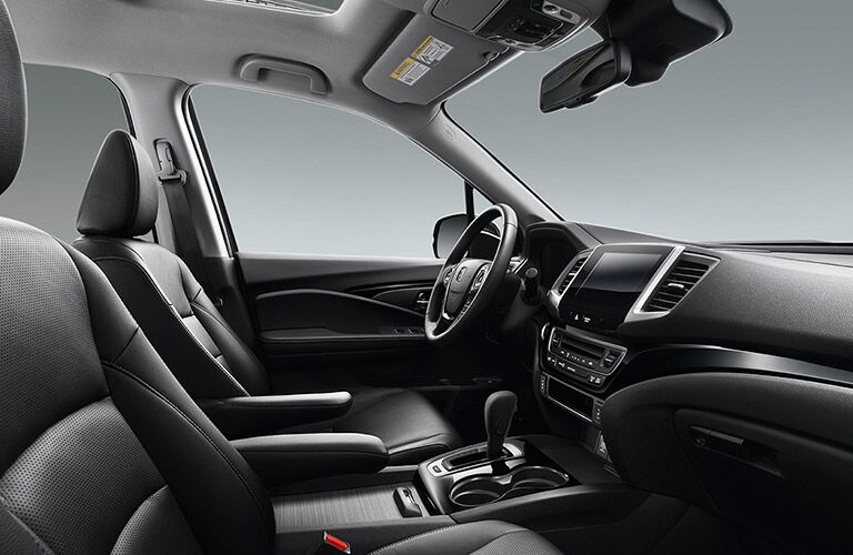 front seats of the 2017 Honda Ridgeline in black