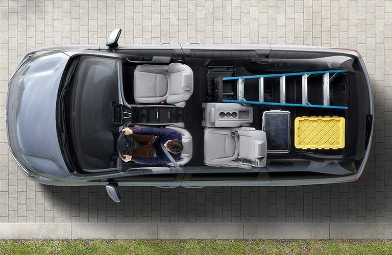 overhead view of the interior and seats of the 2018 Honda Odyssey EX