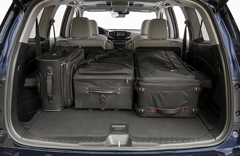 2019 Honda Pilot cargo area with luggage