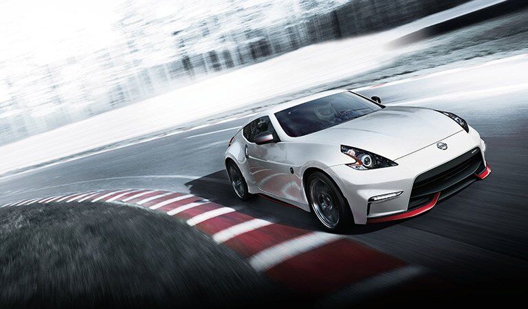 white 2017 Nissan 370Z on race track