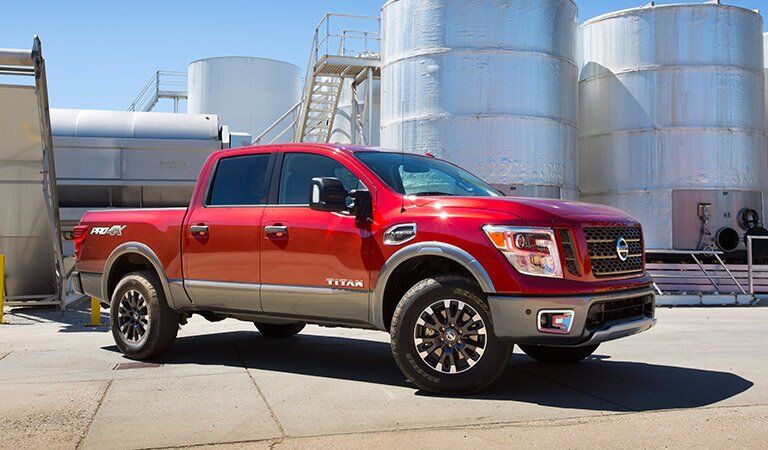 red 2017 Nissan Titan exterior side front