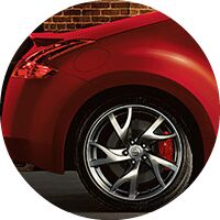 red 2017 Nissan 370Z Coupe rear wheel