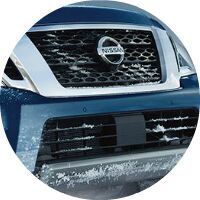 blue 2017 Nissan Armada front grille closeup