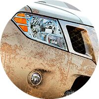 dirty headlight of 2017 Nissan Frontier