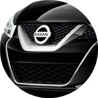 black 2017 Nissan Maxima front grille closeup