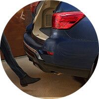 blue 2017 Nissan Pathfinder liftgate
