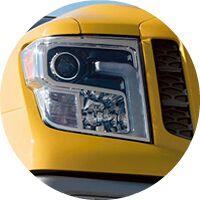 yellow 2017 Nissan Titan XD headlight