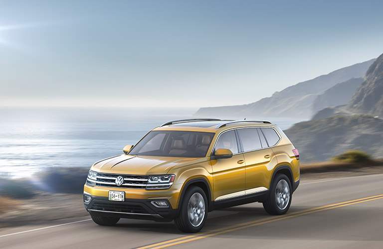 2018 Volkswagen Atlas exterior yellow on road