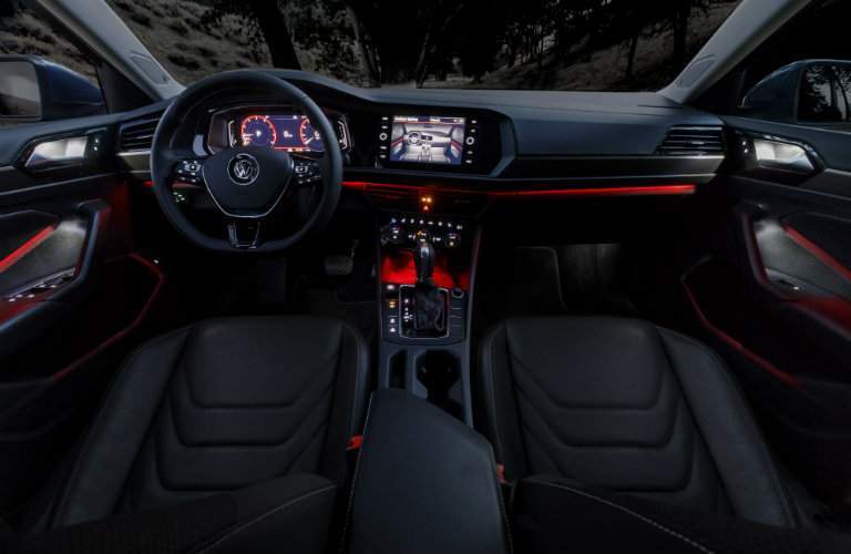 2019 Volkswagen Jetta interior front seats dash and steering wheel