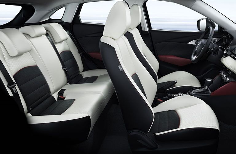 An interior photo of the seating space in the 2018 CX-3.