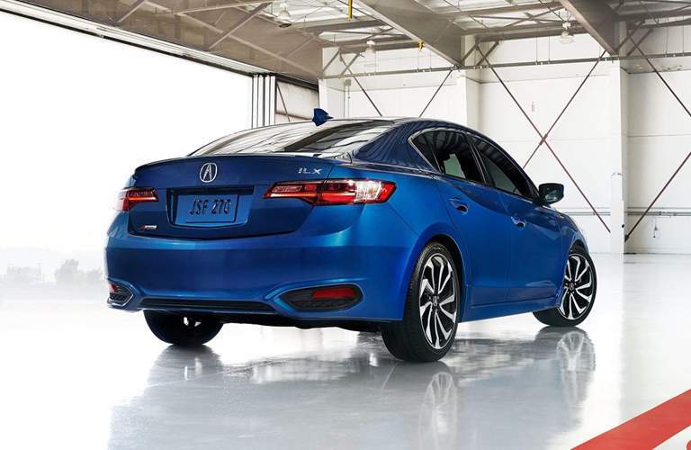 Rear end of blue 2018 Acura ILX