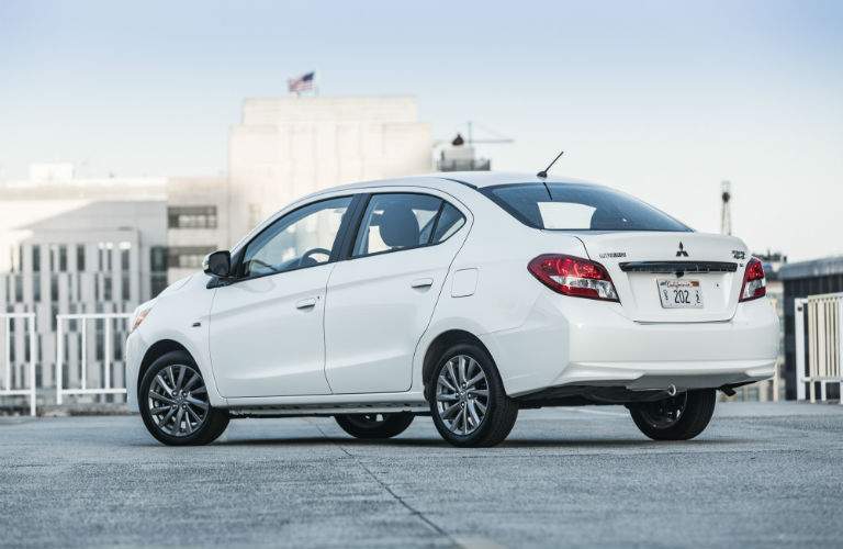 A rear quarter photo of the 2018 Mitsubishi Mirage G4