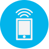Light blue smartphone icon