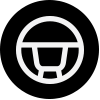 Black Steering Wheel Icon