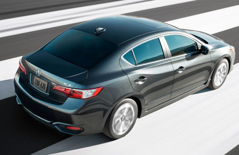 View from above of the 2017 Acura ILX driving down the highway