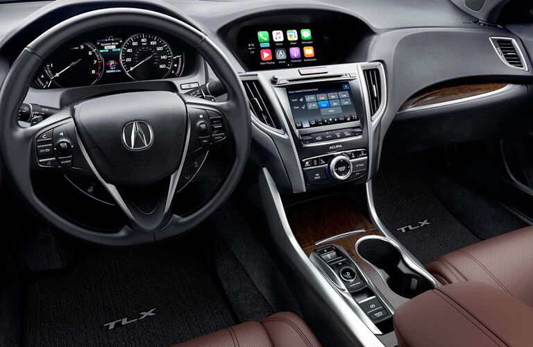 A photo of the dashboard and infotainment system in the 2018 Acura TLX.