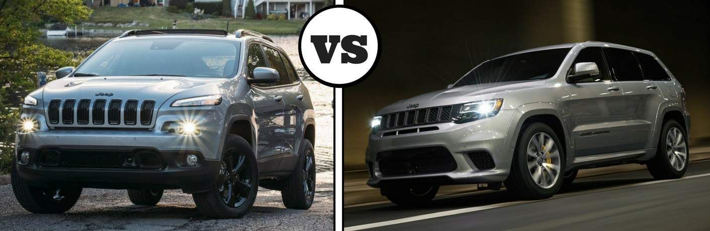 2018 jeep cherokee and 2018 jeep grand cherokee side by side