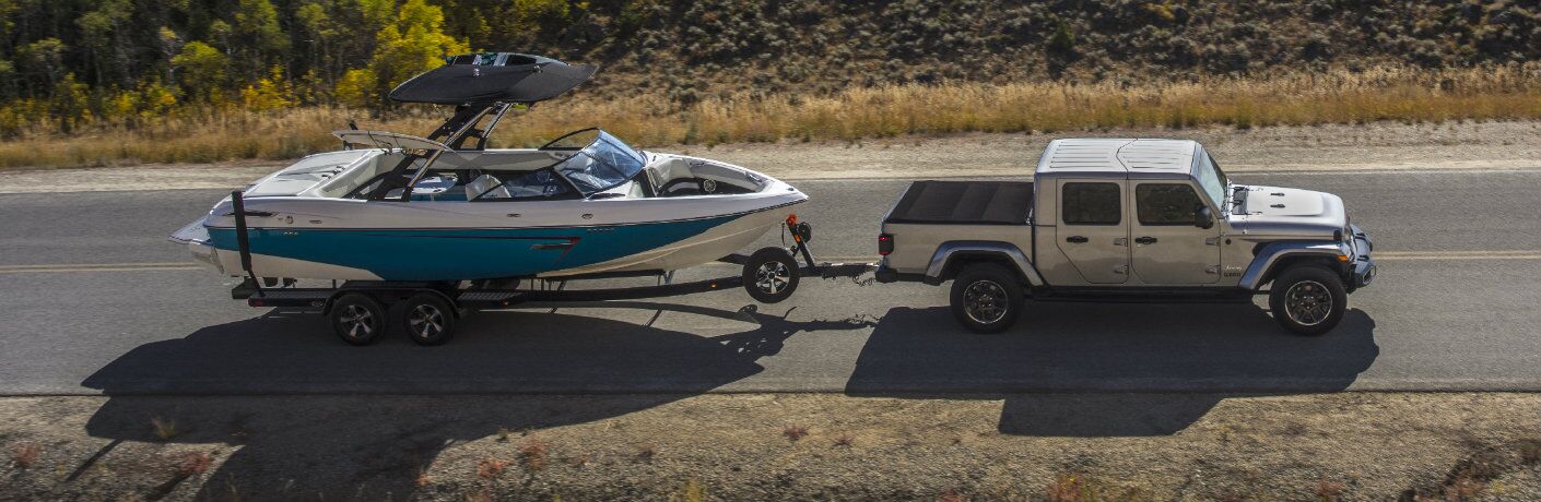 2020 Jeep Gladiator pulling a boat