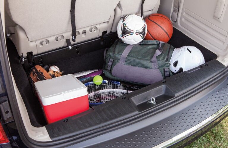 Rear cargo area of 2020 Dodge Grand Caravan