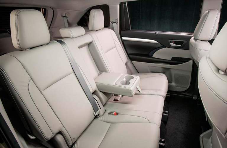 2018 Toyota Highlander Hybrid interior rear seats.