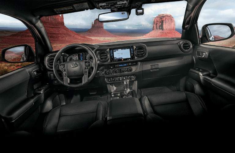 2018 Toyota Tacoma steering wheel and dash.