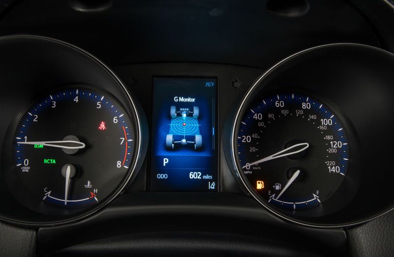 A photo of the center gauge cluster used in the 2020 Toyota C-HR.