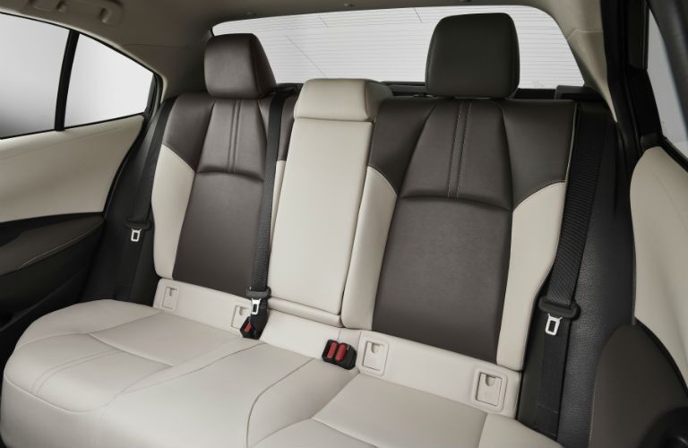 A photo of the back seat in the 2020 Corolla.