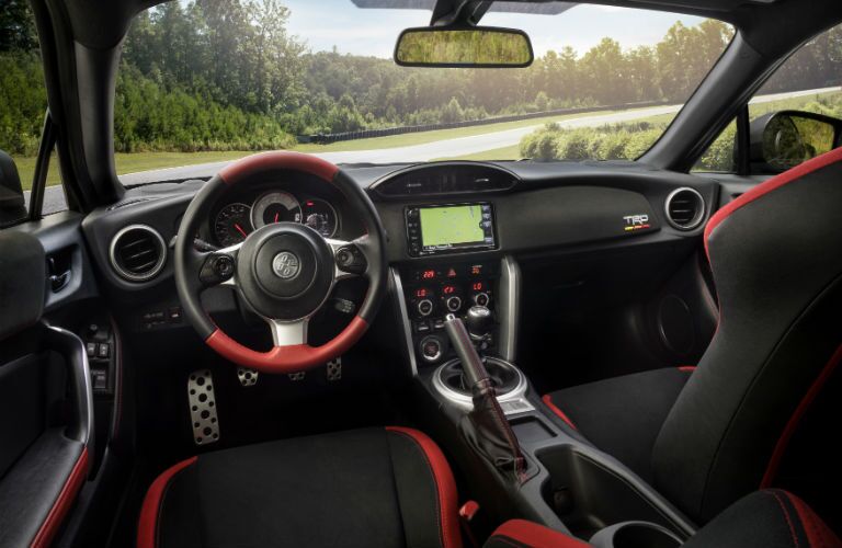 An interior photo of the driver's cockpit in the 2019 Toyota 86 Special Edition.