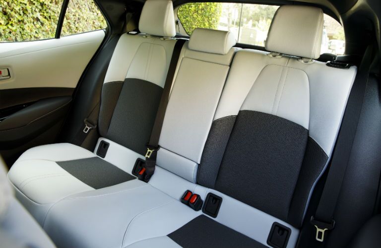 A photo of the rear seats in the 2019 Corolla Hatchback.