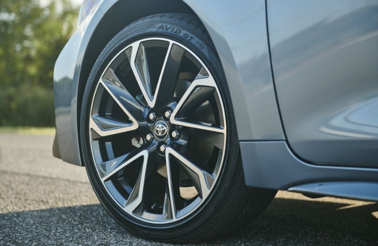 A photo of the front wheel equipped on the 2020 Toyota Corolla.