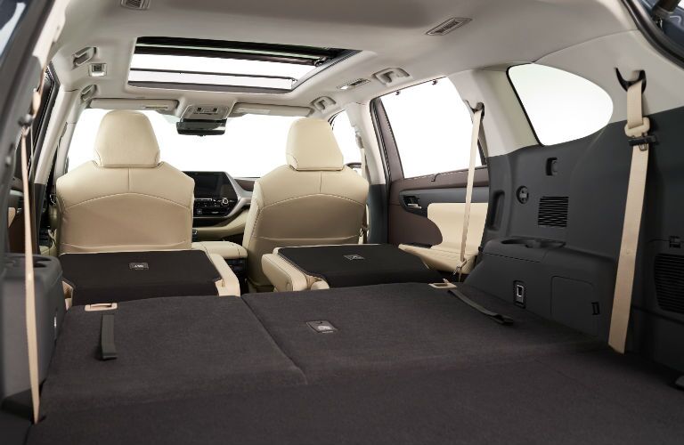 A photo of the maximum available cargo volume in the 2020 Highlander.