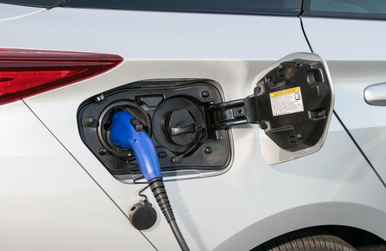 A photo of a 2018 Prius Prime being charged.